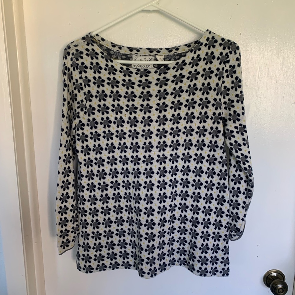 Anthropology Field and Flower Floral Patterned sweater